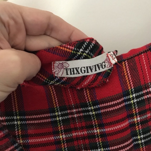 Vintage Thxgiving Classic Tartan Dress Red - Picture 6 of 7
